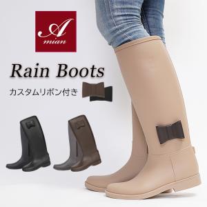 レインブーツ ロング 取り外し可能リボン付き レインシューズ レディース ファスナー 長靴 人気 雨靴 かわいい 防水 防寒 雪 スノーブーツ 梅雨 つゆ 04r ファッション通販アミアン ハウス 通販 Yahoo ショッピング