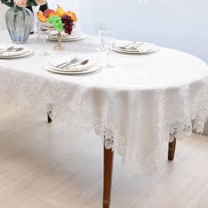 レース＆撥水ジャカード テーブルクロス 約130×200cm [Eternelle] 長方形 テーブルウェア 食卓 リビング ダイニング インテリア雑貨 上品 おしゃれ