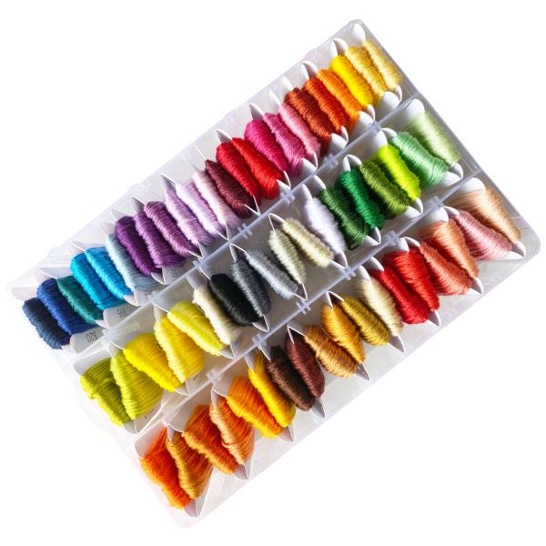 刺繍糸 セット 収納ケース 60色 （25番/8m/6本綴り/糸巻き）
