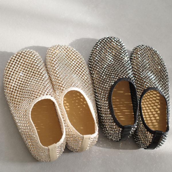 ラインストーンメッシュシューズ レディース クッション 柔らかamiamiアミアミ