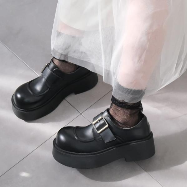 ローファー ベルト バックル 厚底 レディース 痛くない 疲れない　靴　amiami　アミアミ