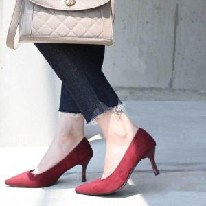 【返品・交換不可】走れるパンプス パンプス 黒 レディース 痛くない 7cmヒール 美脚 ポインテッドトゥ カラーヒール CH1101