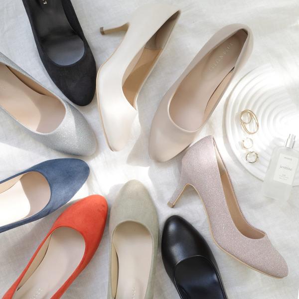 パンプス　アーモンドトゥ 7cmヒール 走れるパンプス レディース ママコーデ 小さいサイズ ami...