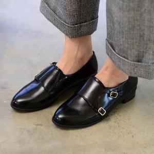 ダブルモンク ストラップ シューズ レディース 秋冬春