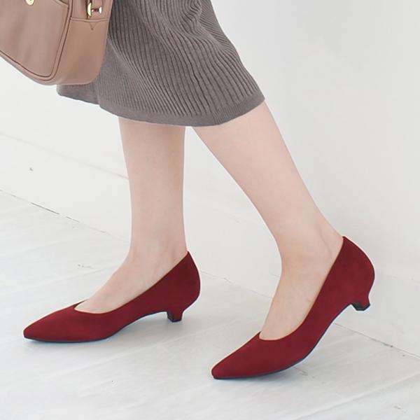 返品交換不可 パンプス ポインテッドトゥ パンプス レディース ローヒール ルリアンプラス