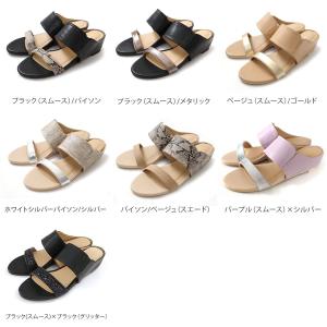 サンダル レディース ダブルストラップミュール...の詳細画像1