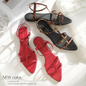 サンダル ミュール ローヒール フラット レデ...の詳細画像4