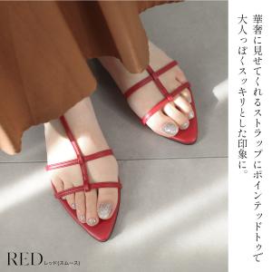 サンダル ミュール ローヒール フラット レデ...の詳細画像5