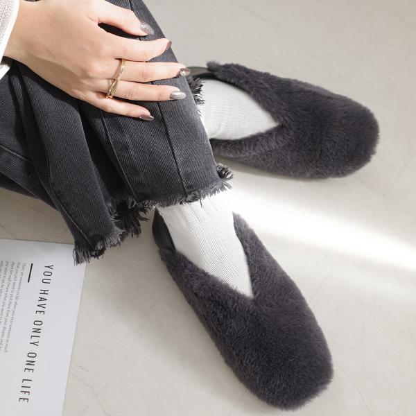 パンプスファー バブーシュ 2WAY 低反発 楽ちん レディース ワンマイルシューズ 秋冬 柔らか ...