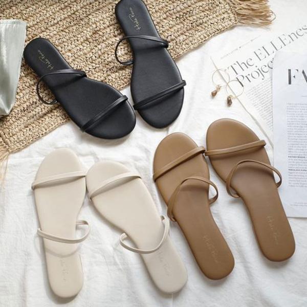 返品交換不可 ビーチサンダル ダブル ストラップ フラット サンダル レディース ぺたんこ リゾート