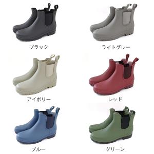 レインブーツ レディース 防水 サイドゴア シ...の詳細画像1