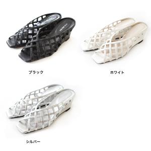サンダル ミュール ウエッジ レディース スク...の詳細画像1