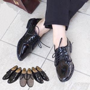 　オックスフォード シューズ レディース おじ靴 エナメル