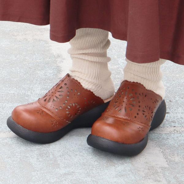 カットワークサボ スリッポンコンフォート　レディース 疲れない 歩きやすい　アミアミ　AmiAmia...