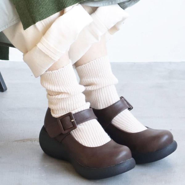 シューズ ベルト付きストラップシューズ レディース 疲れない 歩きやすい 履きやすい 厚底  5.5...