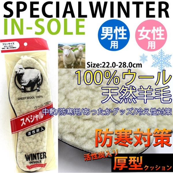 保温力抜群の羊毛100％スペシャルインソール