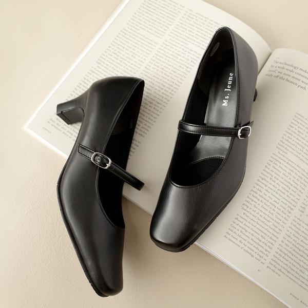 パンプス ストラップ レディース 日本製 本革幅広 3E 痛くない 歩きやすいオフィス ビジネス 天...