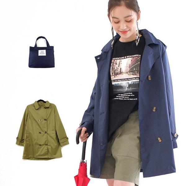 返品交換不可　トレンチ レインコート レディース 雨具 カッパ 合羽 雨 おしゃれ　amiamiアミ...