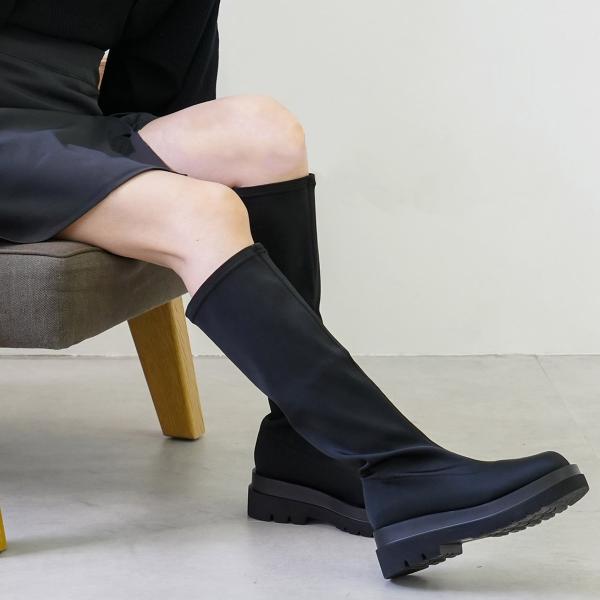 トラックソール ストレッチ ロングブーツ レディース ストレッチ 伸縮 痛くない amiamiアミア...
