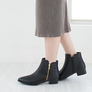 ショートブーツ レディース ポインテッドトゥ 3cmヒール
