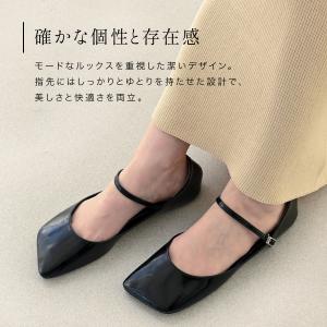 パンプス メリージェーン ローヒール ワイドオ...の詳細画像4