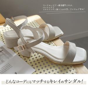 サンダル レディース メタリックライン スクエ...の詳細画像3
