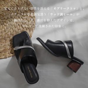 サンダル レディース ミュール オブリークトゥ...の詳細画像3
