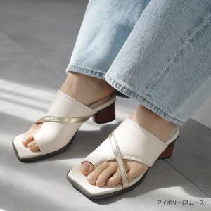 サンダル レディース ミュール オブリークトゥ...の詳細画像4