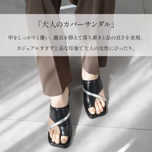 サンダル レディース ミュール オブリークトゥ...の詳細画像5