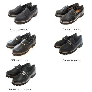 ローファー レディース 軽量 軽い 厚底トラッ...の詳細画像1