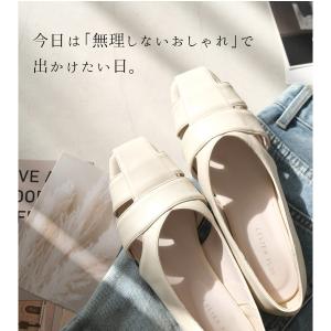 パンプス スクエアトゥ レディース 0.7セン...の詳細画像3
