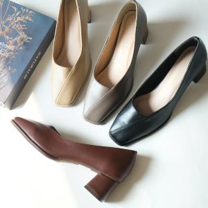 スクエアトゥ パンプス レディース 歩きやすい 痛くない アミアミasa