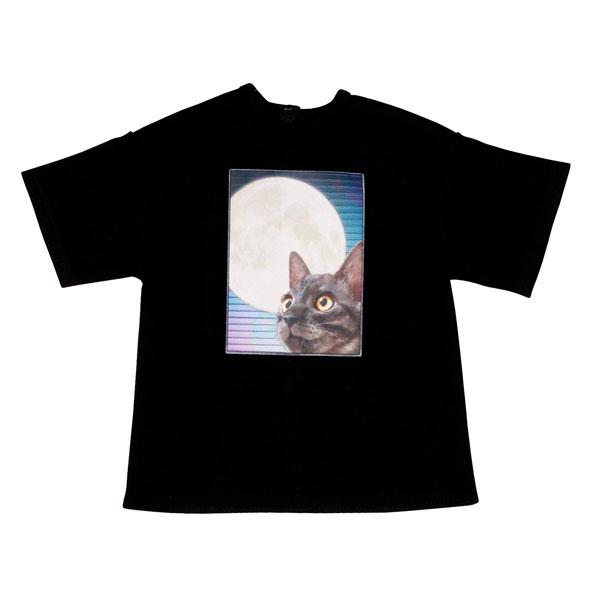 1/3スケール用 AZO2 ビッグシルエットTシャツ〜Photo art〜 ブラック×黒猫 (ドール...