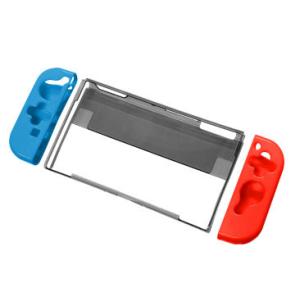 プレミアムプロテクトカバー セパレート(SWITCH 有機EL用) クリアブラック×ネオン[サイバーガジェット]《発売済・在庫品》