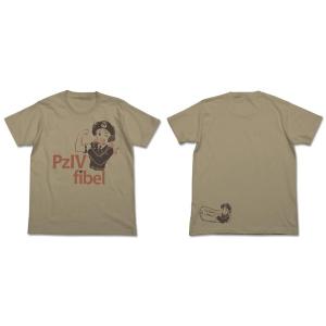 ガールズ＆パンツァー IV号戦車マニュアルTシャツ/サンドカーキ-M