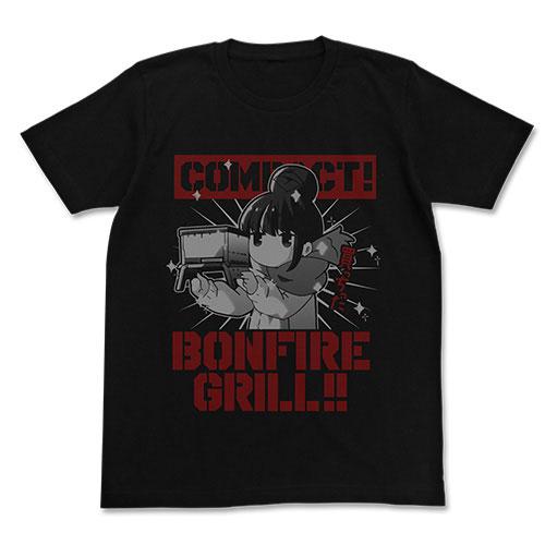 ゆるキャン△ リンの焚き火グリル Tシャツ/BLACK-XL（再販）[コスパ]《０６月予約》