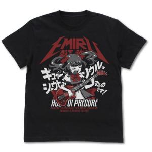 HUGっとプリキュア ギュイーンとソウルがシャウトする えみるのTシャツ/BLACK-L