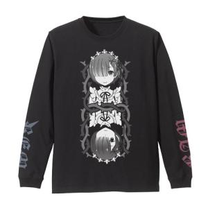Re：ゼロから始める異世界生活 レム＆ラム 袖リブロングスリーブTシャツ/BLACK-S