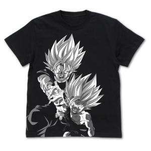 ドラゴンボールZ 親子かめはめ波 オールプリントTシャツ/BLACK-M