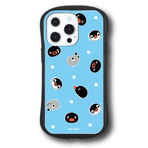 グルマンディーズ ピングー iPhone13 Pro対応 ハイブリッドガラスケース 総柄 PG-77C