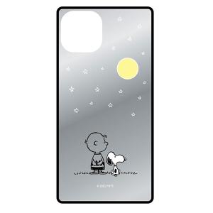 ピーナッツ iPhone 13 対応 スクエアミラーケース 星空