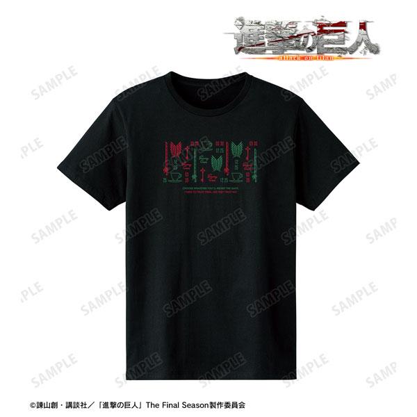 進撃の巨人 エレン＆リヴァイ モチーフ柄 Tシャツ メンズ XL[アルマビアンカ]《発売済・在庫品》