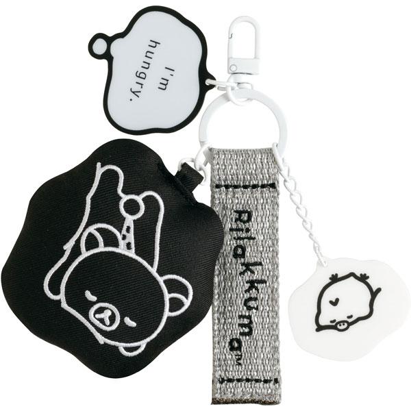 AB43601 リラックマ BASIC RILAKKUMA MONOCHROME 刺繍キーホルダー[...