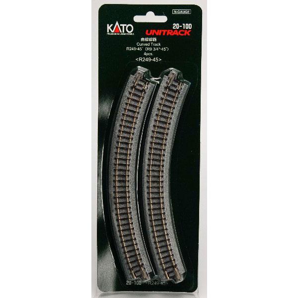 20-100 曲線線路R249-45° (4本入)[KATO]《発売済・在庫品》