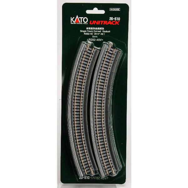 20-510 単線高架曲線線路R282-45° (2本入)[KATO]《発売済・在庫品》