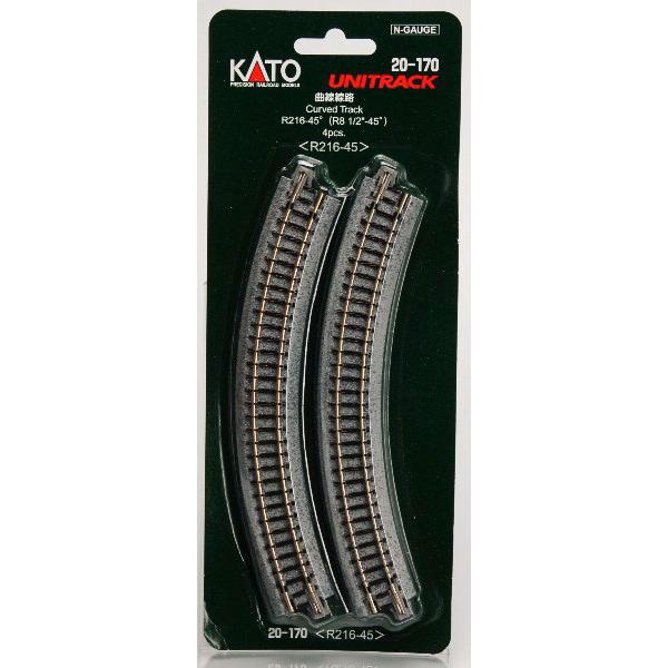 20-170 曲線線路R216-45° (4本入)[KATO]《発売済・在庫品》