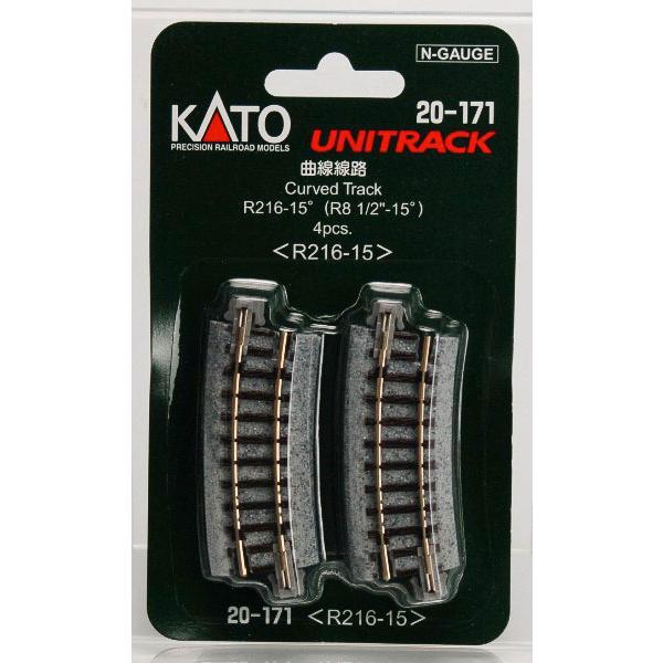 20-171 曲線線路R216-15° (4本入)[KATO]《発売済・在庫品》
