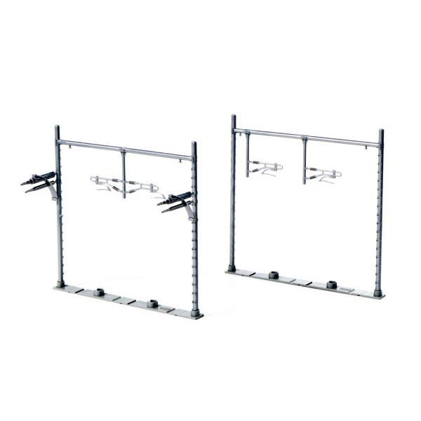 23-067-1 複線ワイド鋼管ビーム架線柱(灰・12本入)[KATO]《発売済・在庫品》