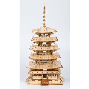 つくるんです TGN02 3Dウッドパズル 「五重塔」 [プラザクリエイト]の商品画像