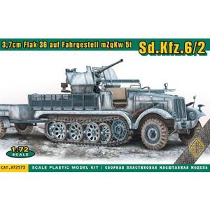 1/72 独・Sd.kfz 6/2 5tハーフトラック3.7cm対空自走砲・弾薬トレーラー付き プラモデル[ACE]《在庫切れ》｜amiami